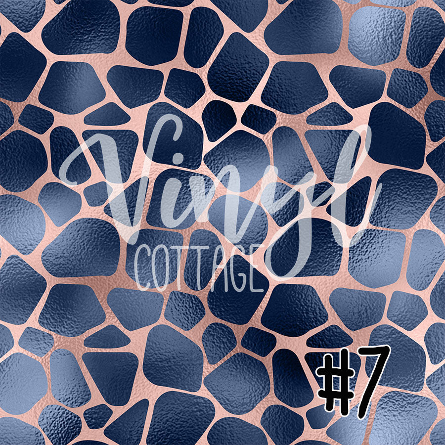 Blush and Navy 07 Giraffe Pattern