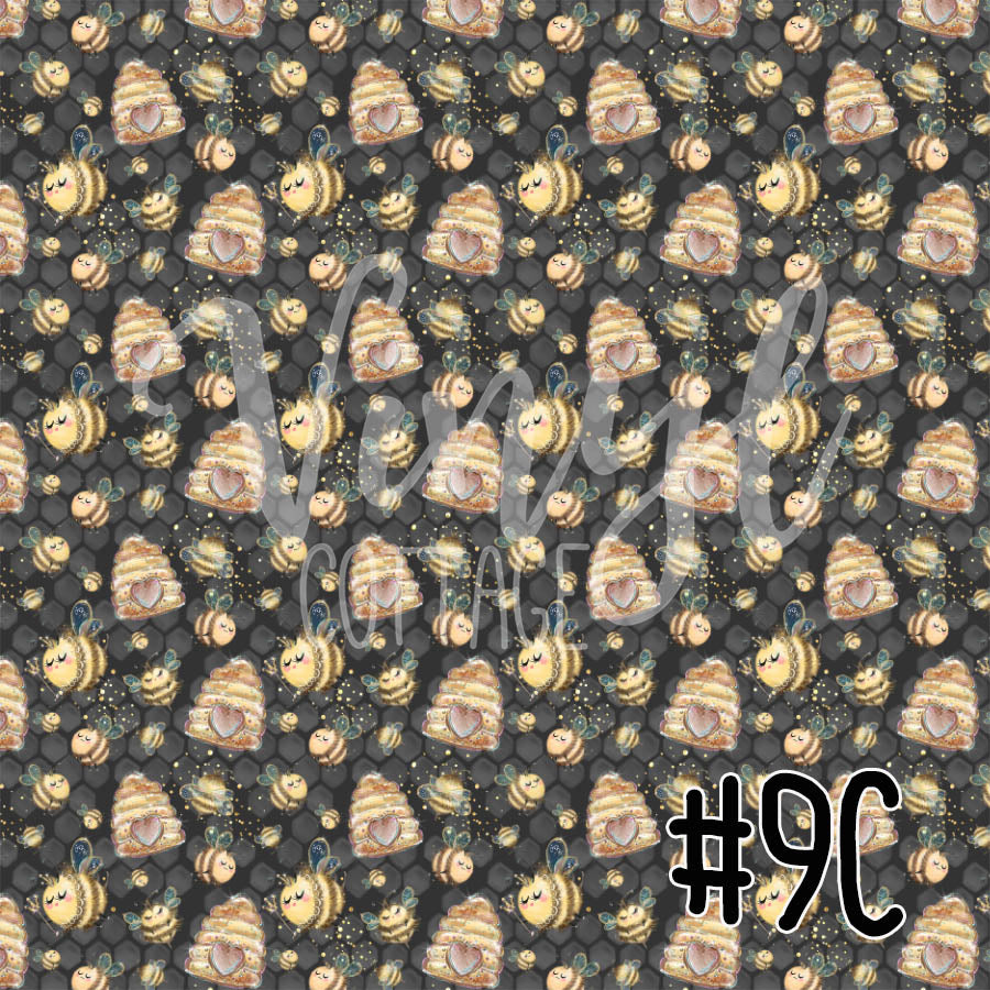 Bee Happy 09 Bee Hive Black Background