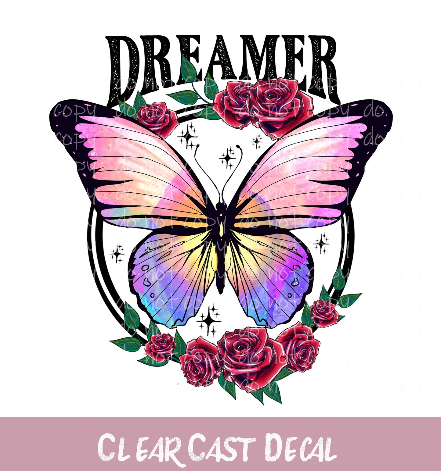 Dreamer Butterfly ~ White Ink Decal ~ WC040