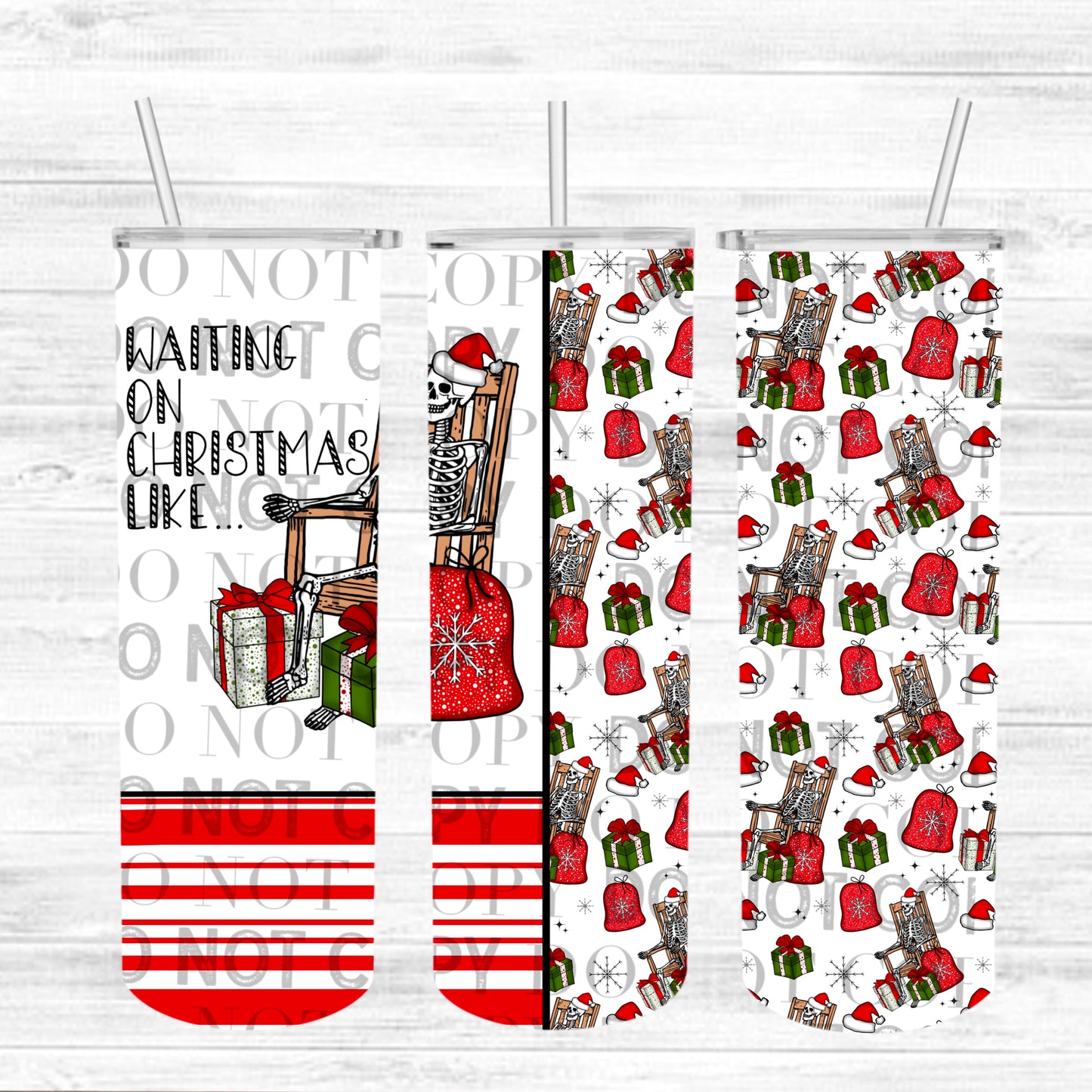 Waiting on Christmas Skellie Tumbler Wrap