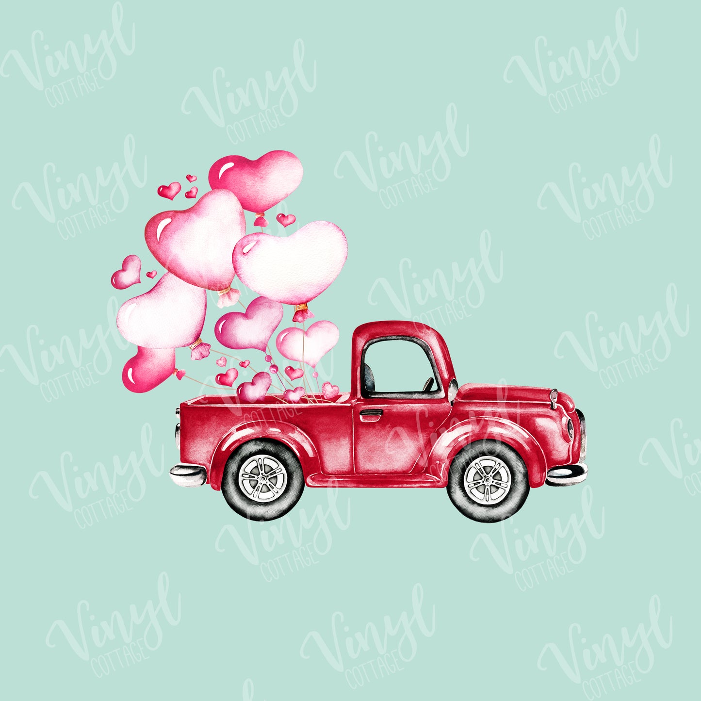 Valentine Heart Balloons in Vintage Truck Dye Press-TR230