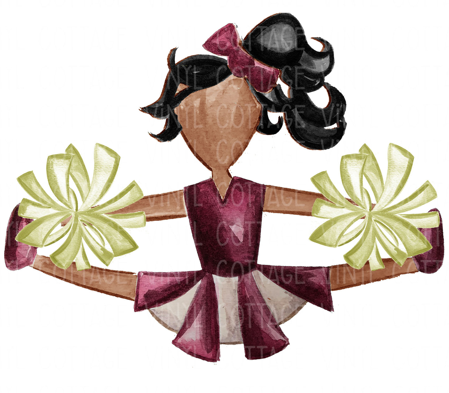 TR396 Maroon and Gold Cheerleader African American