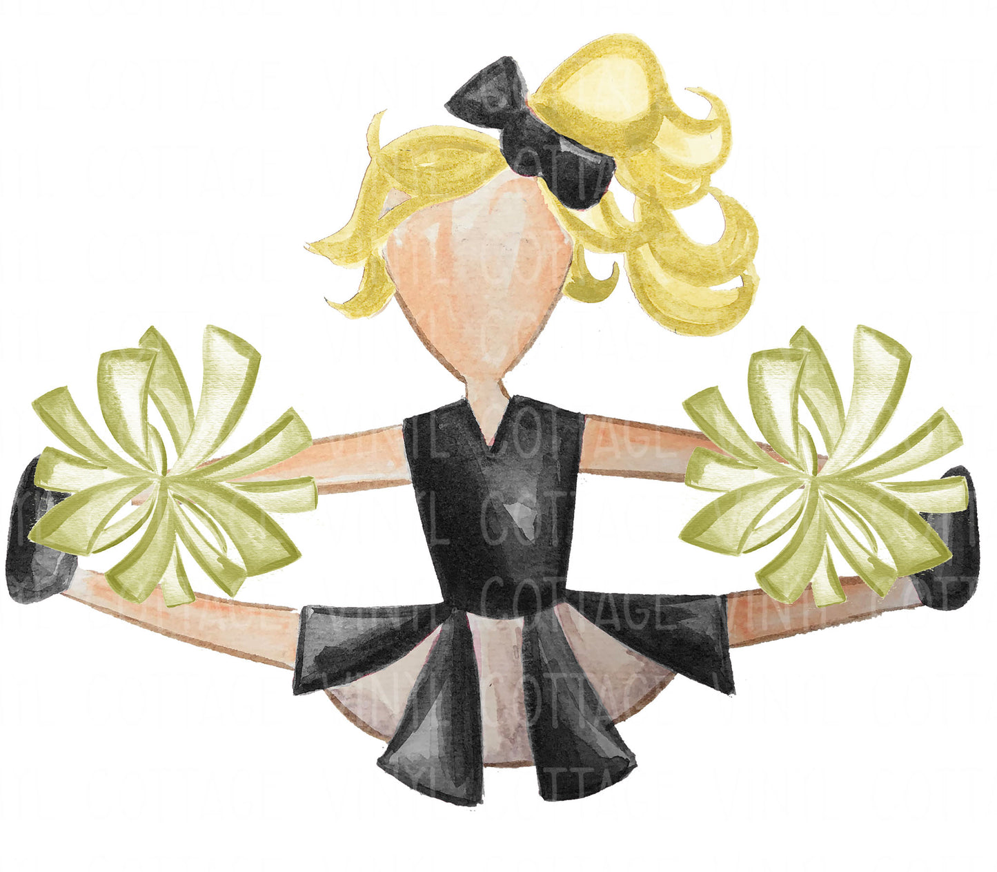 TR743 Black and Gold Cheerleader Blonde