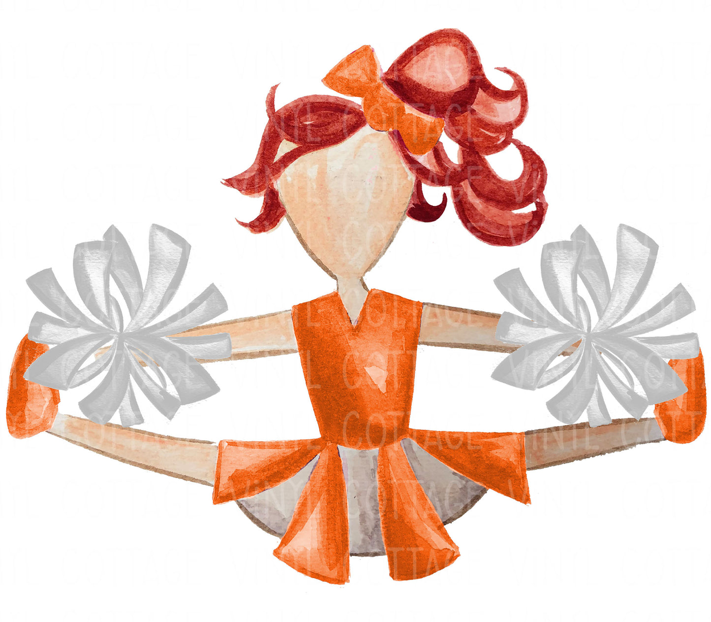 TR750 Orange and White Cheerleader Red Hair