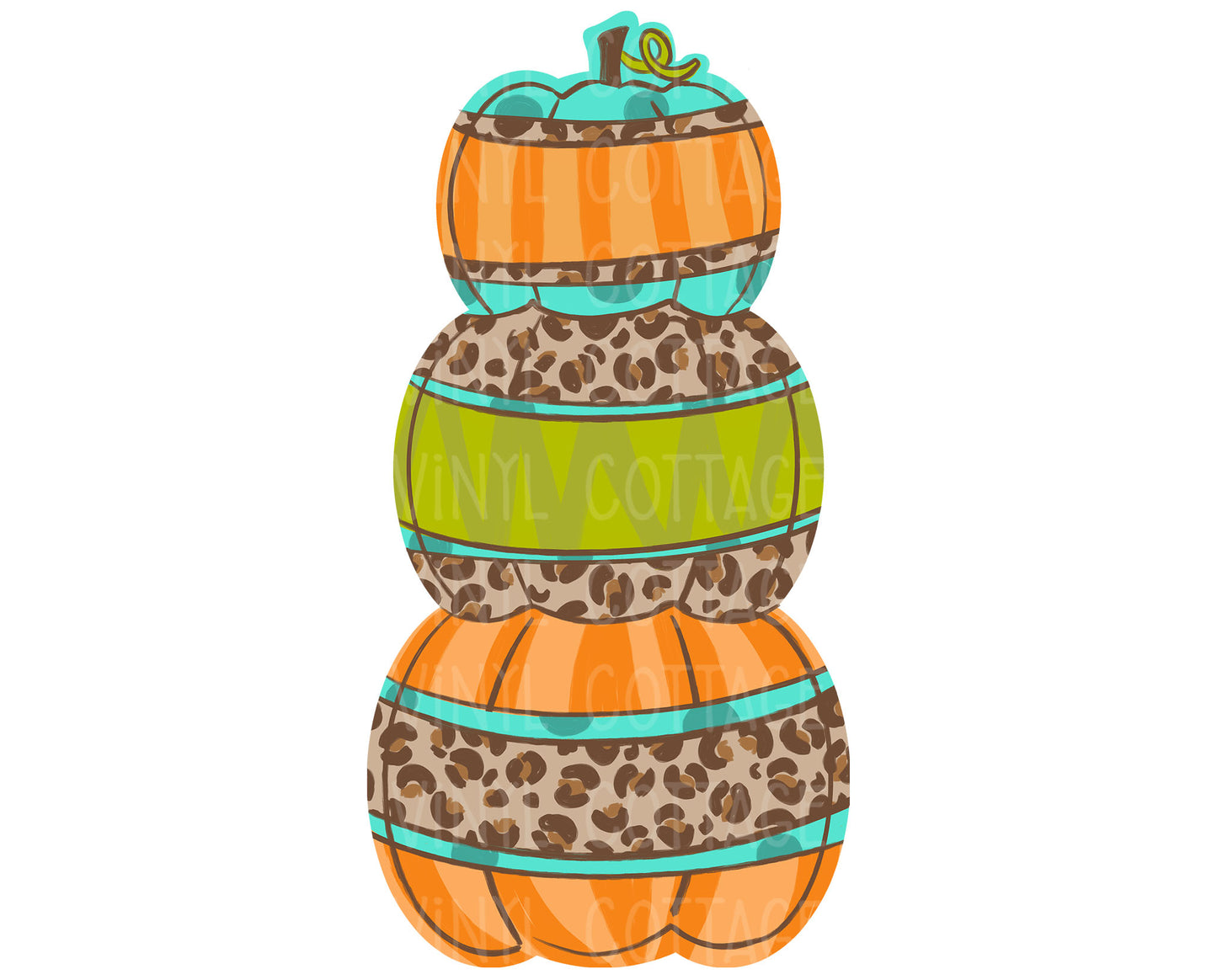 TR777 Leopard Stacked Pumpkins