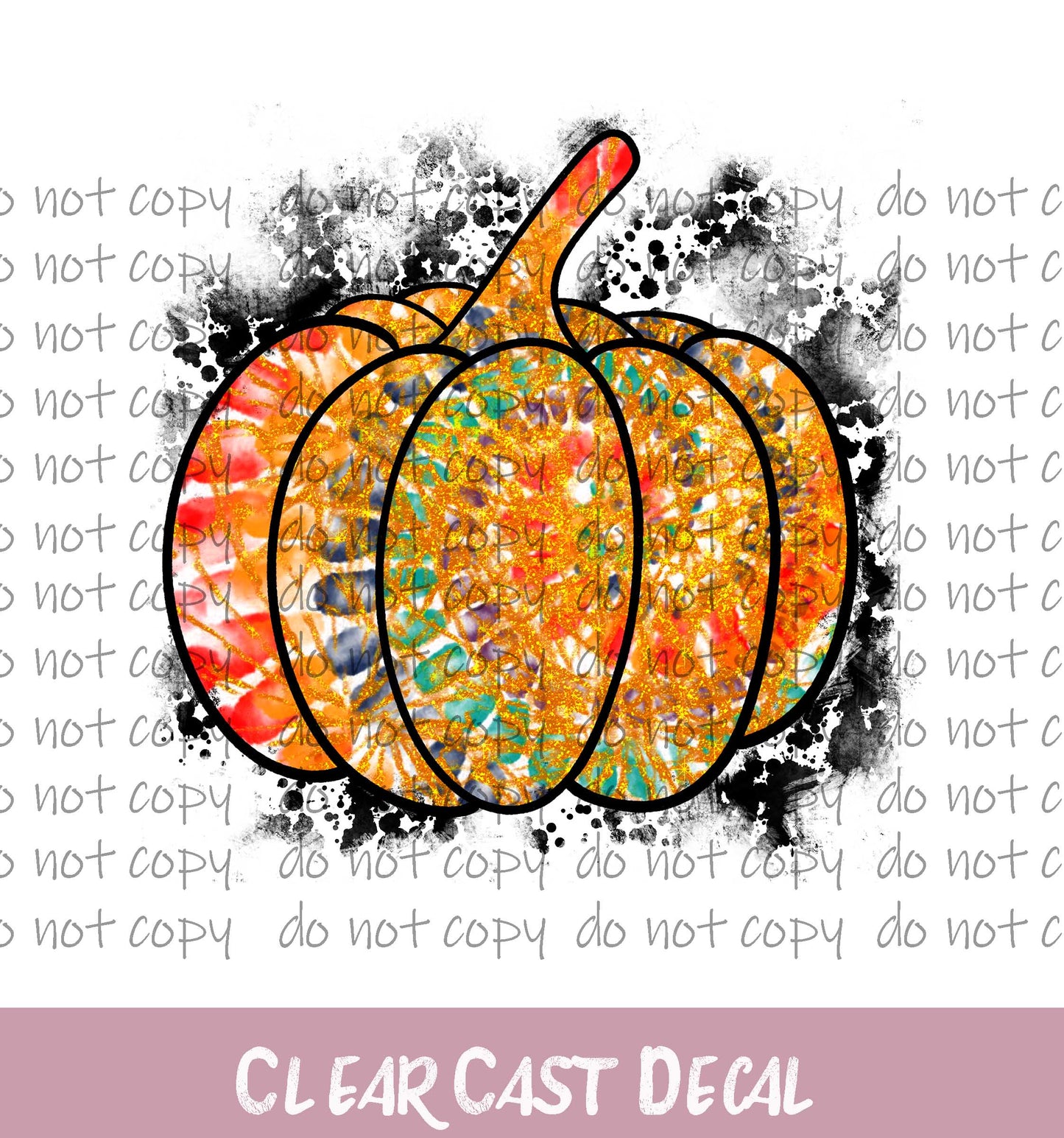 Tie Dye Pumpkin Clear Decal
