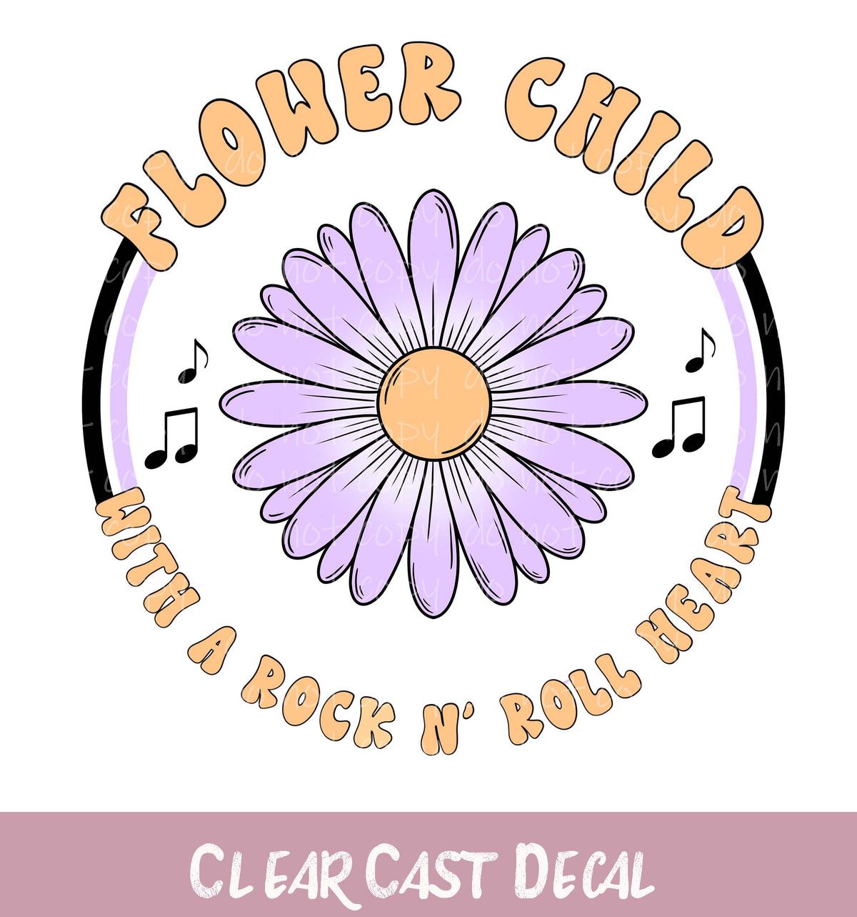Flower Child ~ White Ink Decal ~ WC125