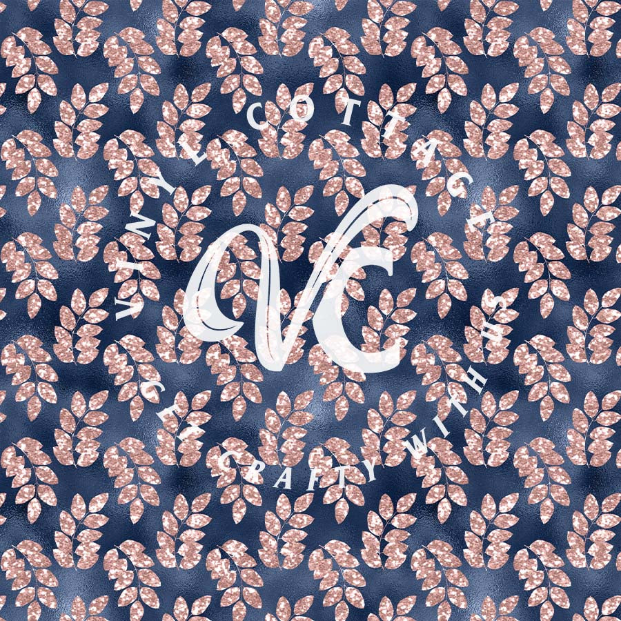 Blush and Navy Leaves ~ LV02