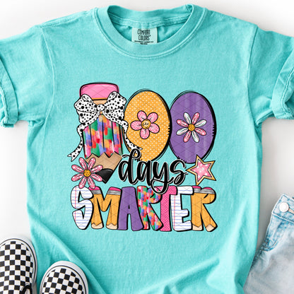 100 Days Smarter Floral ~ 25SDD12 ~ DTF Transfer