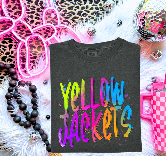 Yellow Jackets ~ Neon Mascot ~ 25SAG ~ DTF Transfers