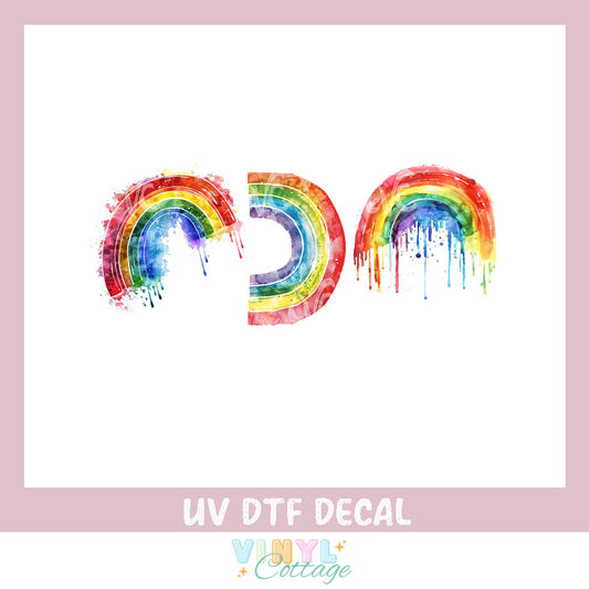 124UV ~  UV DTF Decal Trio ~ Rainbow Trio
