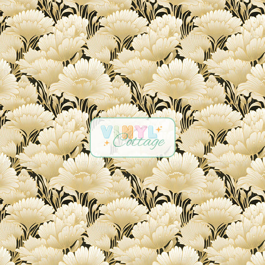 Ivory Floral Art Deco ~ 1371