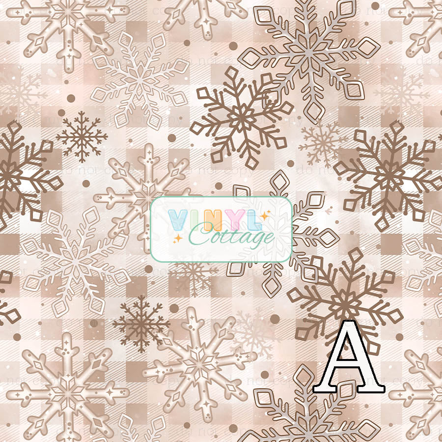 Tan Plaid Snowflakes ~ 1419