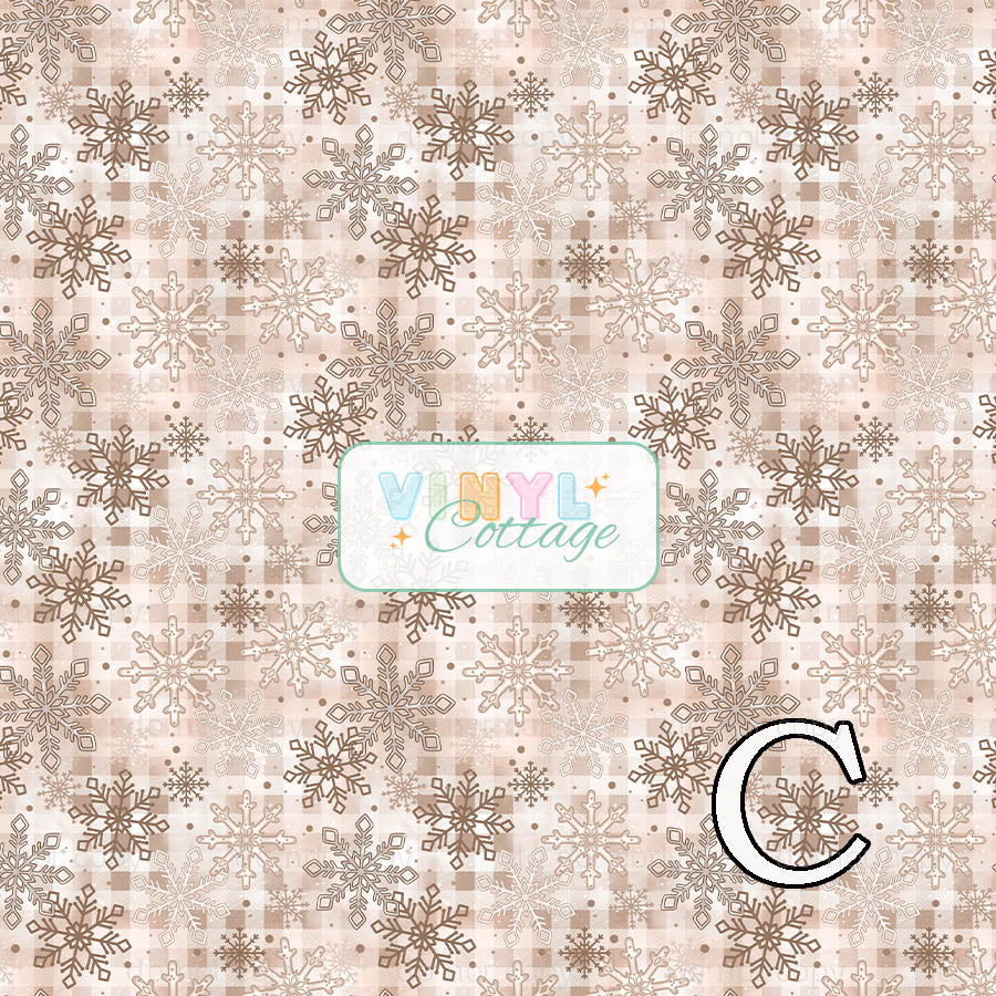 Tan Plaid Snowflakes ~ 1419