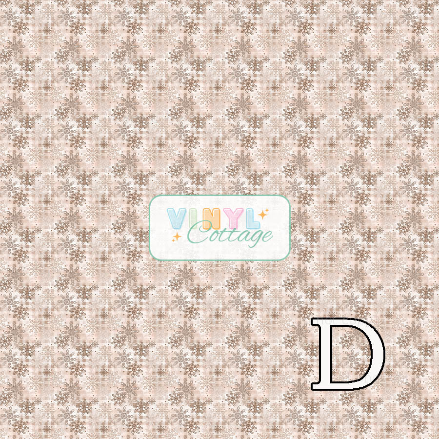 Tan Plaid Snowflakes ~ 1419