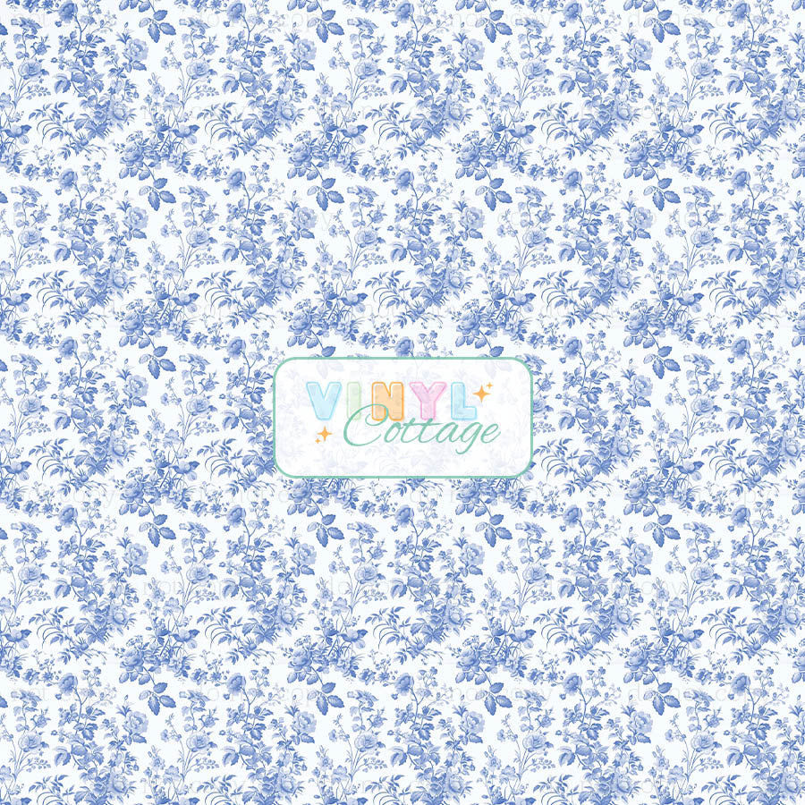 Preppy Blue Toile ~ 1429