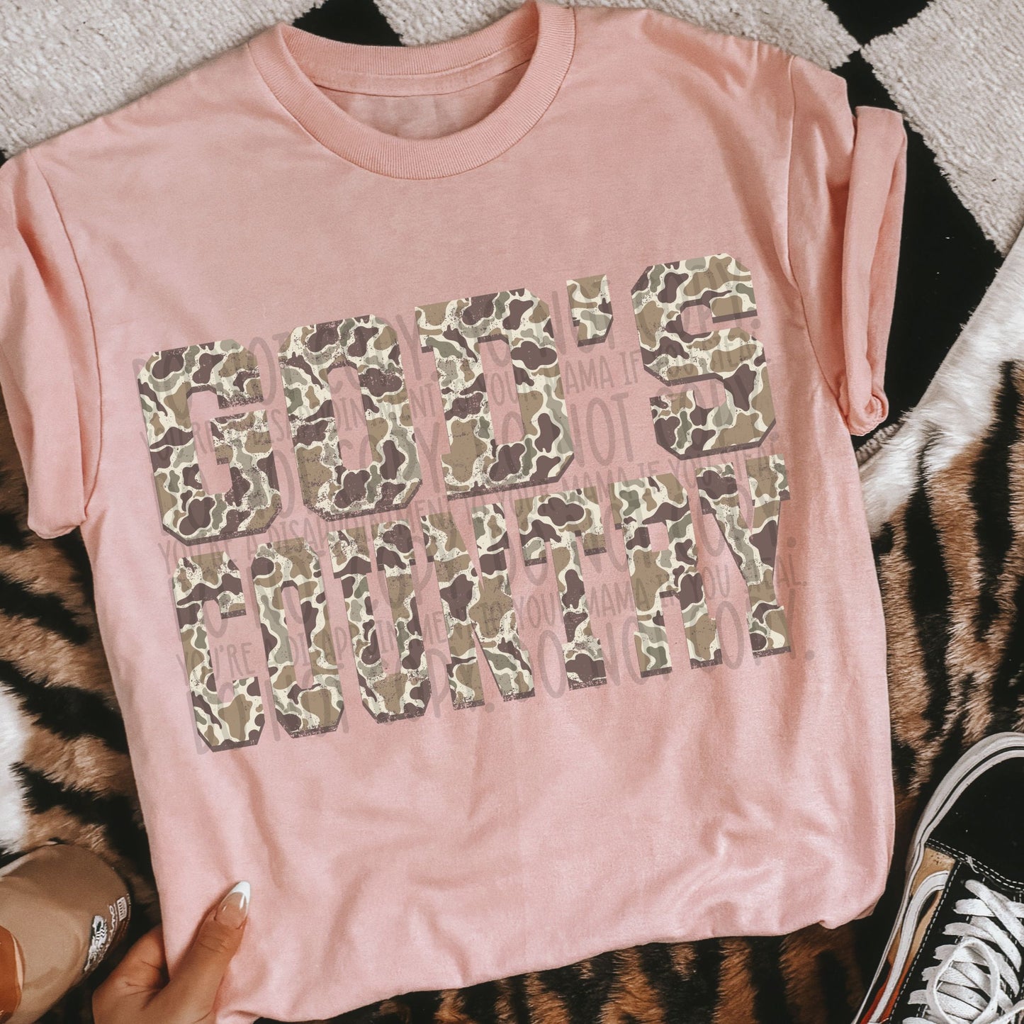 God's Country Camo ~ 25SWD08 ~ DTF Transfer