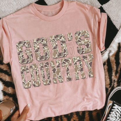 God's Country Camo ~ 25SWD08 ~ DTF Transfer