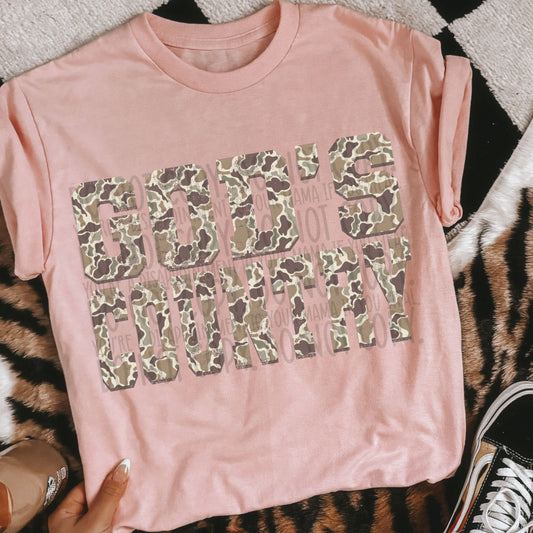 God's Country Camo ~ 25SWD08 ~ DTF Transfer