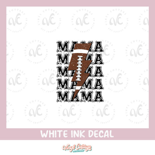WC181 ~ White Ink Decal ~ Football Mama