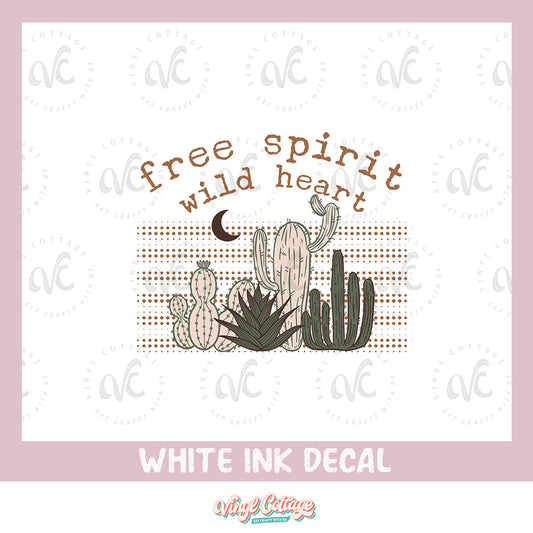 WC183 ~ White Ink Decal ~ Wild Heart