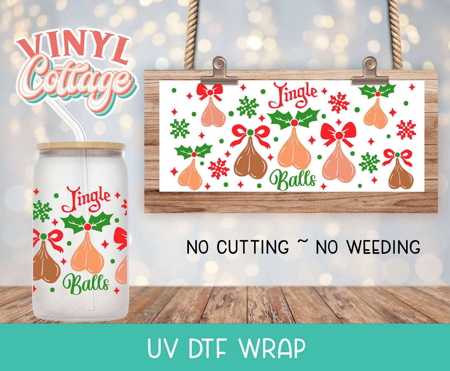 19UV Jingle Balls ~ UV DTF Wrap