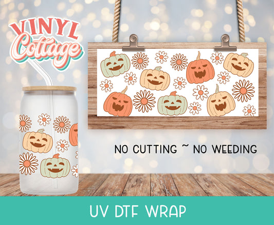 22UV Cute Pumpkin Flowers ~ UV DTF Wrap