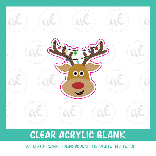 AD24 ~ Reindeer with Lights ~ Acrylic Decal Set