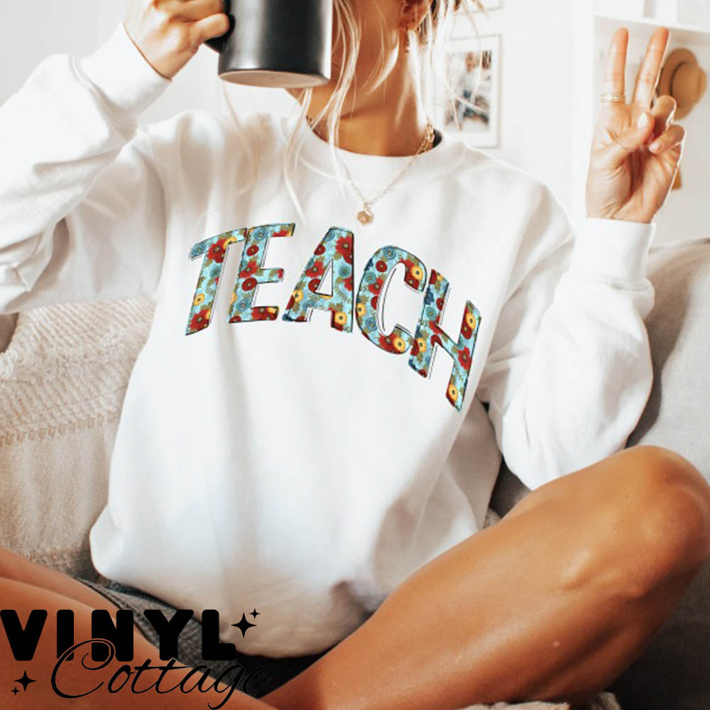 Floral Names ~ Teach ~ DTF Transfer
