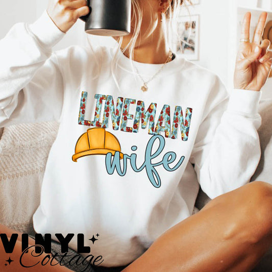 Floral Names ~ Lineman Wife ~ DTF Transfer