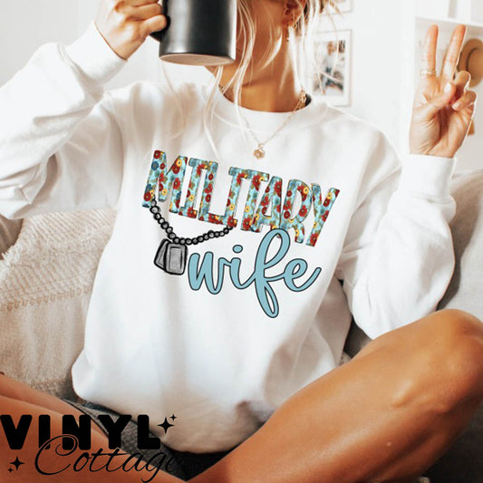 Floral Names ~ Military Wife ~ DTF Transfer