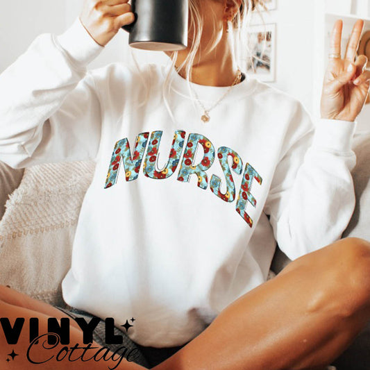 Floral Names ~ Nurse ~ DTF Transfer