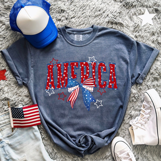 America Bow ~ 26CSC03 ~ DTF Transfer