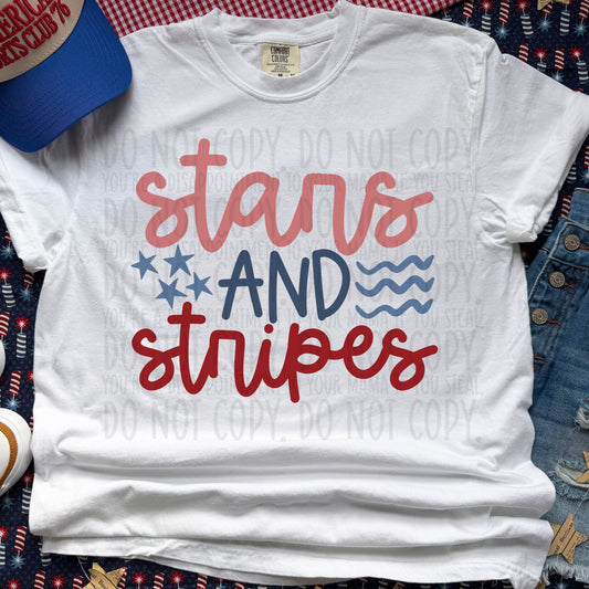 Stars and Stripes ~ 26SWD ~ DTF Transfer