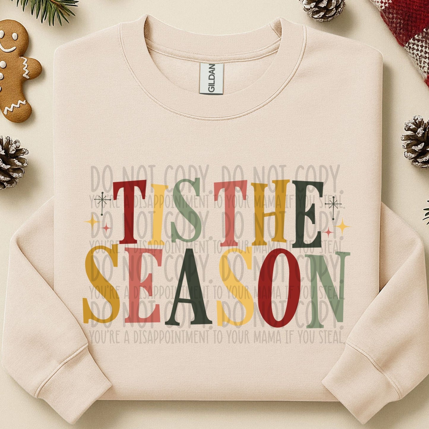 Vintage Tis the Season ~ 25SWD10 ~ DTF Transfer