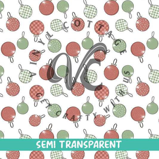 Red and Green Ornaments ~ Semi Transparent ~ ST28