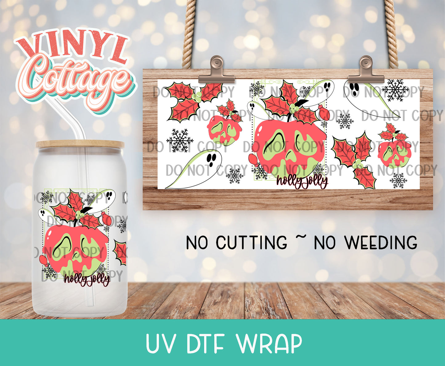 29UV  Holly Jolly Ghosties ~ UV DTF Wrap