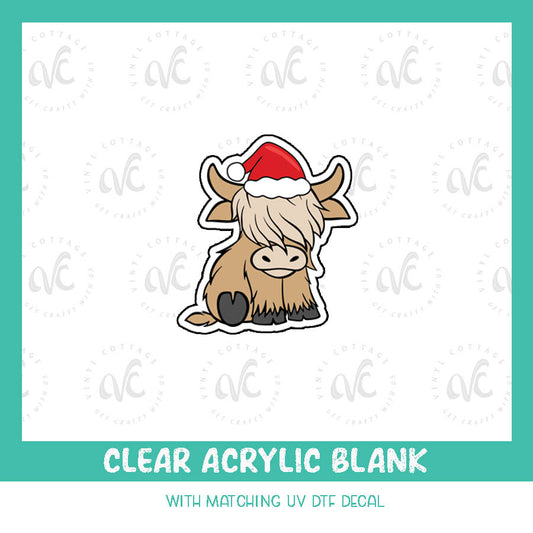 AD48 ~ Christmas Highland Cow ~ Acrylic + UV DTF Decal Set