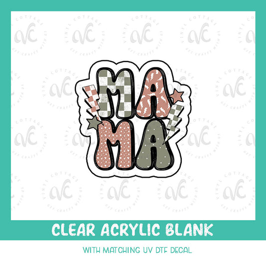 AD52 ~ Retro Mama ~ Acrylic + UV DTF Decal Set