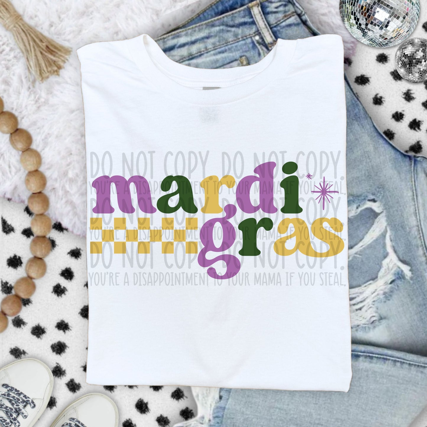Mardi Gras ~ SWD25 ~ DTF Transfer