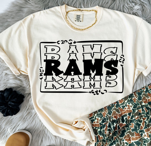 Rams ~ Stacked Mascot ~ SAG25 ~ DTF Transfer