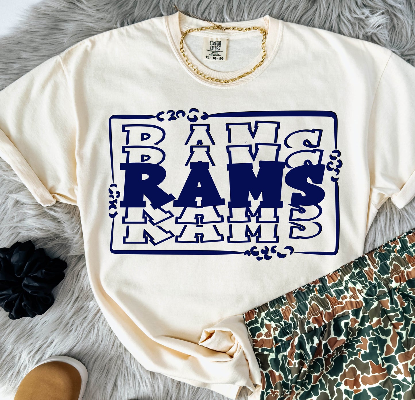Rams Stacked Mascot  ~ 25SAG ~ DTF Transfers