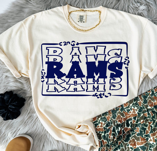 Rams Stacked Mascot  ~ 25SAG ~ DTF Transfers
