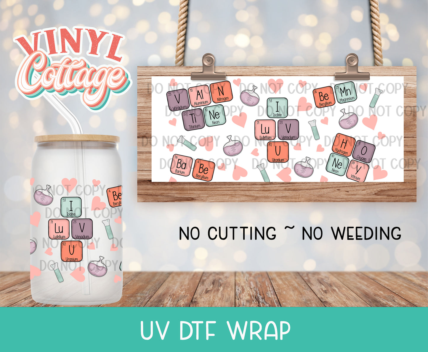 68UV ~  UV DTF Wrap ~ Valentine Elements