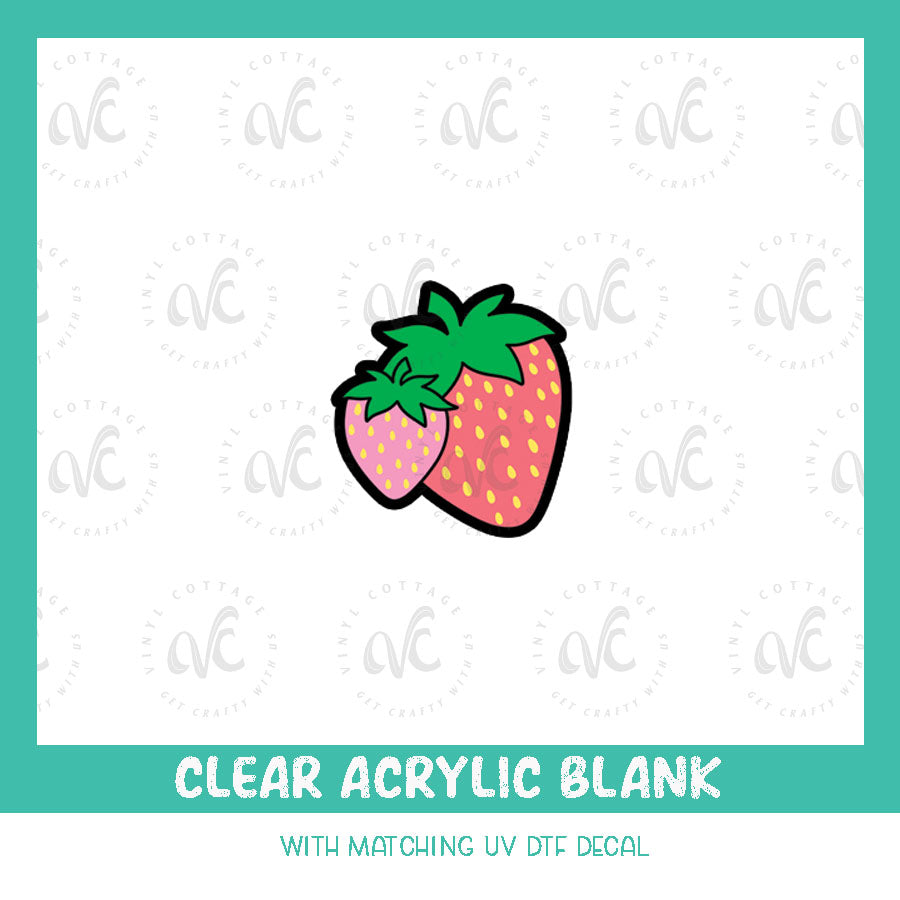 AD73 ~ Strawberries ~ Acrylic + UV DTF Decal Set