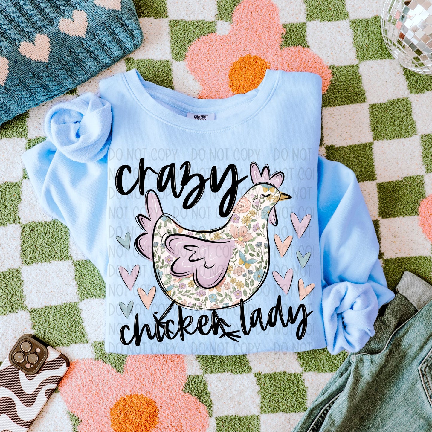 Crazy Chicken Lady ~ DTF Transfer