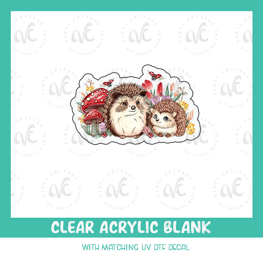 AD84 ~ Cute Hedgehog ~ Acrylic + UV DTF Decal Set