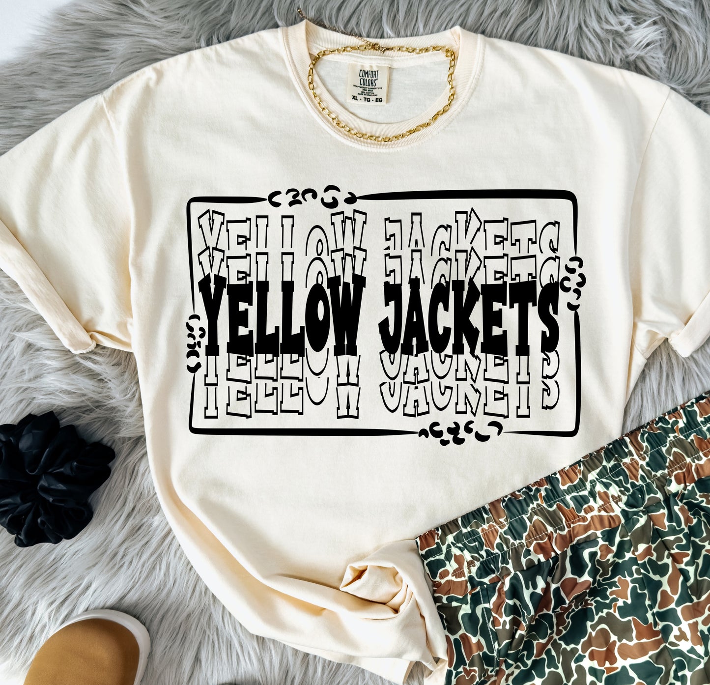 Yellowjackets ~ Stacked Mascot ~ SAG25 ~ DTF Transfer
