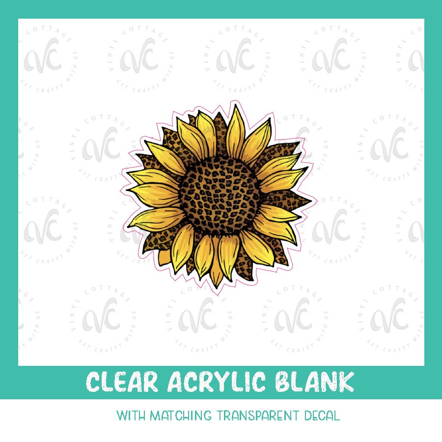 AD13 ~ Sunflower Leopard ~ UV DTF Acrylic Decal Set