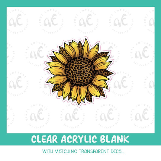 AD13 ~ Sunflower Leopard ~ UV DTF Acrylic Decal Set